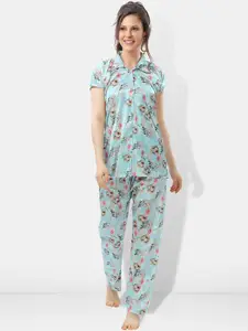 Be You Floral Printed Satin Night suit