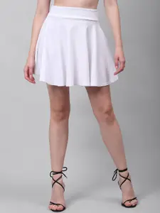NEUDIS Self Design Flared Mini Skirt