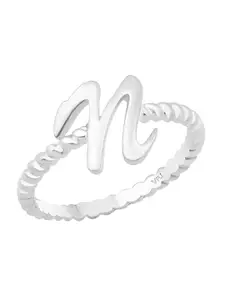 Vighnaharta Silver-Plated CZ Studded Finger Ring & Box