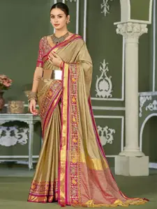 SILKWEAR Ethnic Motifs Woven Design Zari Silk Cotton Mysore Silk Saree