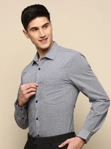 INVICTUS Standard Slim Fit Micro Ditsy Printed Long Sleeves Cotton Formal Shirt