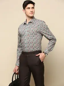 INVICTUS Spread Collar Standard Slim Fit Floral Cotton Opaque Printed Formal Shirt