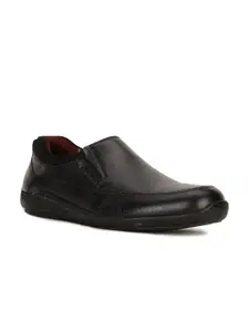 Hush Puppies Men Textured Leather Formal Slip-Ons Shoes