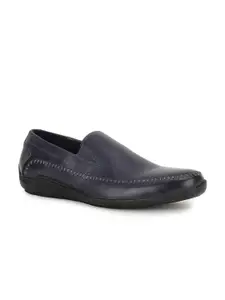 Hush Puppies Men Textured Leather Formal Slip-Ons Shoes