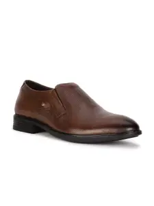 Hush Puppies Men Textured Leather Slip-On Shoes