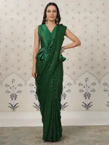 Ode by House of Pataudi Embellished Sequinned Pure Georgette Saree