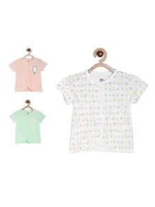 MINI KLUB Girls Pack of 3 Abstract Printed Round Neck T-shirts
