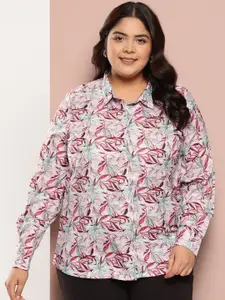 Sztori Plus Size Floral Printed Casual Shirt
