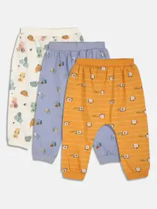 MINI KLUB Infant Boys Pack of 3 Printed Pure Cotton Track Pants