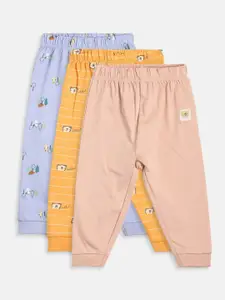 MINI KLUB Infant Boys Pack Of 3 Printed Pure Cotton Joggers