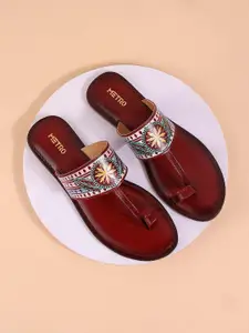 Metro Printed Leather One Toe Flats
