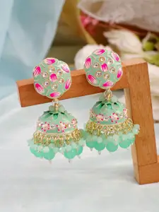 Crunchy Fashion Crunchy Gold-Plated Alloy Dome-Shaped Jhumkas Earrings