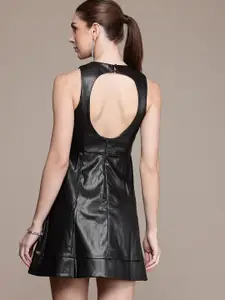 bebe Cut-Out Detailed A-Line Mini Dress