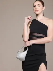 bebe One Shoulder Bodycon Midi Dress