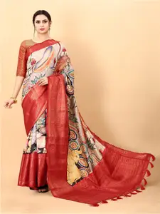 faxofab Ethnic Motifs Zari Silk Blend Banarasi Saree