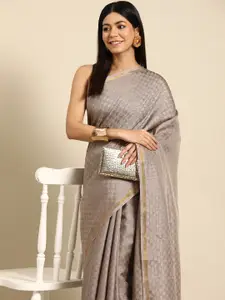 HERE&NOW Checked Lycra Saree