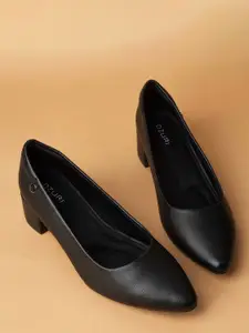 Ozuri Textured Leather Block Pumps