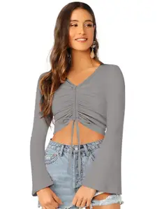 ODETTE V-Neck Fitted Acrylic Crop Top