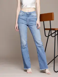MANGO Women Flared Light Fade Stretchable Jeans