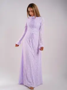 Stylecast X Hersheinbox Bell Sleeves High Neck Lace Maxi Dress