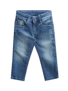 U.S. Polo Assn. Kids Boys Classic Slim Fit Light Fade Stone Wash Stretchable Jeans