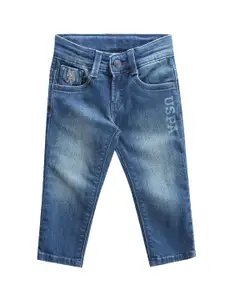 U.S. Polo Assn. Kids Boys Classic Slim Fit Low Distress Light Fade Stretchable Jeans
