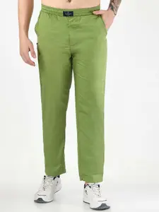 SQUIREHOOD Men Mid-Rise Cotton Twill Track Pant