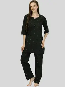 Fabme Printed Pure Cotton Night Suit