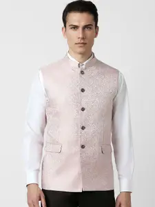 Van Heusen Floral Woven Design Nehru Jacket