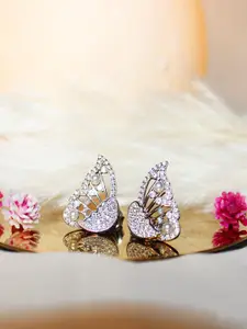 FIMBUL Rhodium-Plated Sterling Silver Butterfly Studs Earrings
