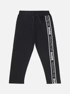 Bodycare Boys Typography Printed Mid-Rise Cotton Track Pant