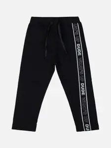 Bodycare Boys Typography Printed Mid-Rise Pure Cotton Track Pants