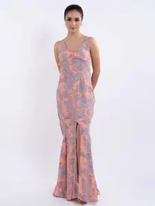 Stylecast X Hersheinbox Printed Maxi Dress With Front Slit