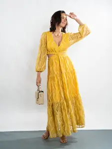 Stylecast X Hersheinbox Floral Lace Cut-Out Maxi Dress