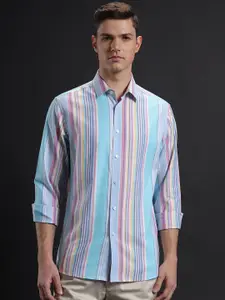 Aldeno Comfort Vertical Striped Spread Collar Pure Cotton Casual Shirt