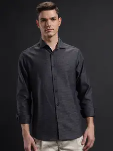 Aldeno Comfort Textured Spread Collar Long Sleeves Cotton Casual Shirt