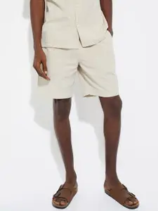 max URB_N Men Mid-Rise Striped Pure Cotton Shorts