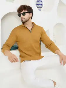 KVETOO  Mock Collar Acrylic Pullover