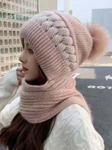 SYGA Women Woollen Beanie with Scarf