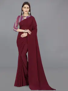 ANAND SAREES Solid Poly Georgette Saree