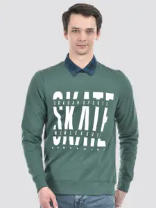 Numero Uno Typography Printed Pullover Sweatshirt