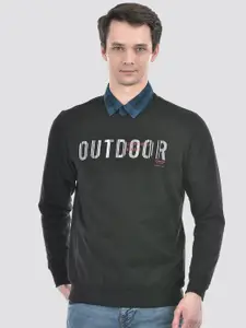 Numero Uno Typography Printed Pullover Sweatshirt