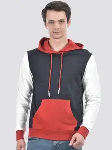 Numero Uno Cotton Colourblocked Hooded Sweatshirt