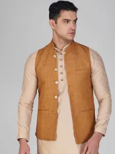 Vastraa Fusion Mandarin Collar Cotton Nehru Jackets