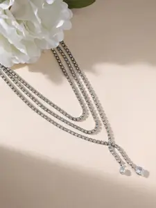 DressBerry Silver-Plated Stone-Studded Necklace
