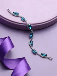 DressBerry Silver-Plated Stone-Studded Wraparound Bracelet
