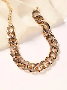DressBerry Gold-Toned Statement Link Necklace