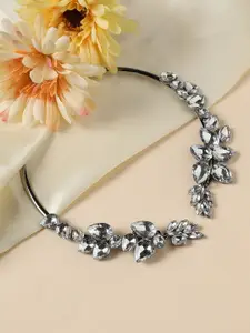 DressBerry Silver-Toned Silver-Plated Choker Necklace
