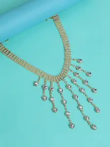 DressBerry Silver-Plated Stone-Studded Necklace