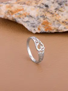 GIVA Men 92.5 Sterling Silver Rhodium-Plated Om Design Finger Ring